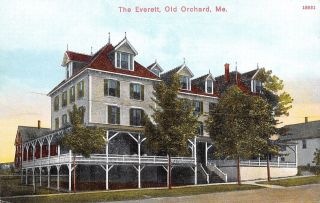 Old Orchard Me Everett Resort Hotel W/wrap - Around Porch Dormers Postcard C1908
