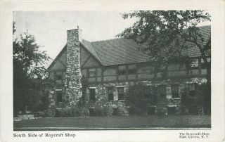 East Aurora Ny Roycroft Arts & Crafters Shop South Side 1930s Litho Postcard