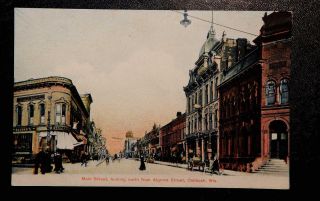 1910 Postcard - Main Street,  Looking North From Algoma Street,  Oshkosh,  Wisconsin