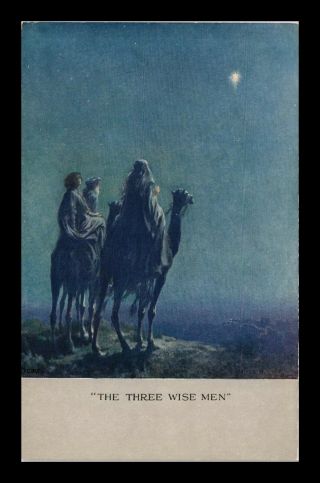 Dr Jim Stamps Us Three Wise Men Christmas Topical Printed In Usa Postcard