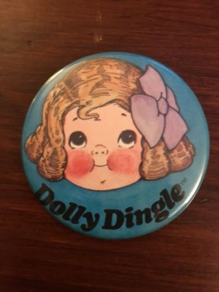 Vintage Collectible Dolly Dingle Pin Back Button 2 1/4 Inch In Diameter