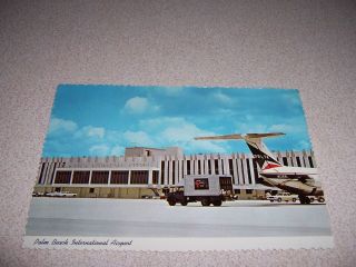1970s Terminal Bldg & Delta Airlines Palm Beach Airport,  Florida Vtg Postcard