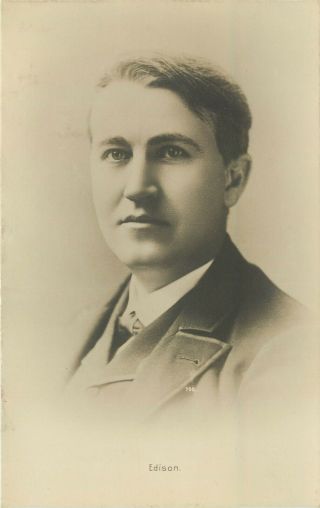 Inventor Thomas Edison Rppc Ca 1910 Real Photo Postcard