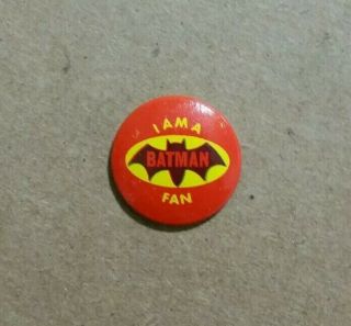 " I Am A Batman Fan " Pinback,  1966