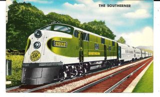 Southern Railway System Advertising Pc - Passenger Train " The Southerner " C1950
