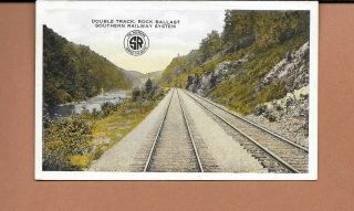 Southern Railway System Advertising Pc - Double Track Track - Rock Ballast C1920