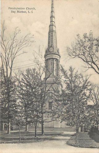 Sag Harbor,  Long Island Ny Presbyterian Church 1909 York Postcard