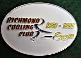 Richmond Curling Club 50th 2008 B.  C.  Canada Lapel Pin