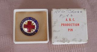 Vintage American Red Cross A.  R.  C.  Production Volunteer Service Pin