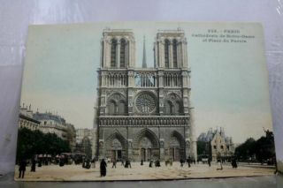 France Cathedral Notre Dame Paris Postcard Old Vintage Card View Standard Post