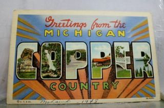 Michigan Mi Copper Country Postcard Old Vintage Card View Standard Souvenir Post