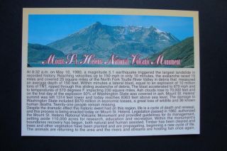 419) Mount St Helens Wa National Volcanic Monument Postcard History Facts
