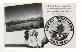 C1950 Real Photo Postcard: Glacier National Park – Great Northern Railway