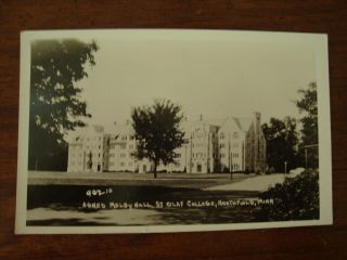 Old Vintage Rppc Photo Postcard Agnes Melby Hall St Olaf College Northfield Mn