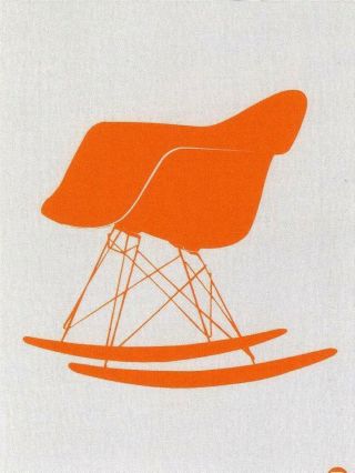 Postcard Charles Eames Rocking Chair Mid - Century