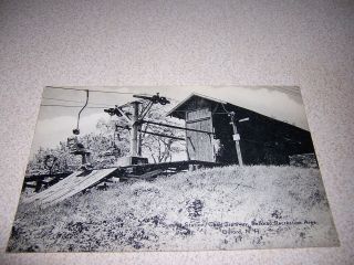 1940s Summit Station Chair Tramway,  Belknap Recreation Area Gilford Nh.  Postcard