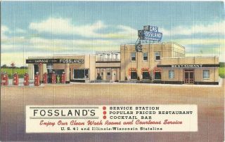 Kenosa,  Wi Wisconsin Old Postcard,  Fossland 