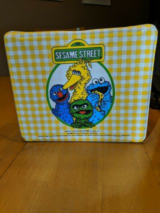 Sesame Street Yellow & White Vinyl Lunch Box 1981