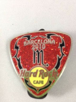 Hard Rock Cafe Barcelona Spain 2010 Zodiac Scorpio Guitar Pick Pin