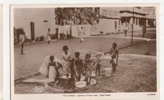 Street Corner Stand Pipe Freetown Sierra Leone Vintage Rp Postcard 0921