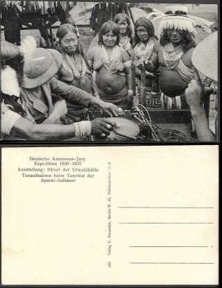 Brazil Amazonas Jari River Aparai Indians Native Americans Old Ppc 1930s.
