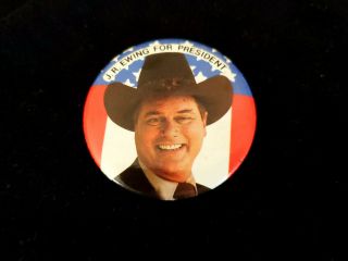 Vintage Jr Ewing For President Dallas Button Pinback Pin