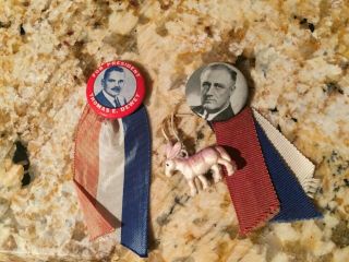1944 Presidential Election Pins Buttons Ribbon Fdr Roosevelt Dewey