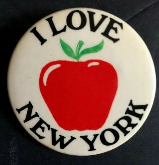 Vintage I Love Apple York City Pin Pinback 2 "