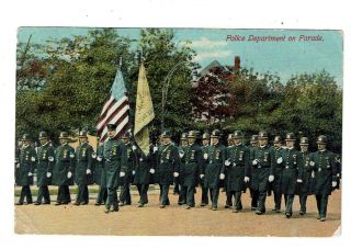 Chicago,  Il Police Department On Parade Early 1900s Unposted