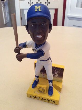 2010 Milwaukee Brewers Hank Aaron Bobblehead Re Glued At The Ankles.  No Box.