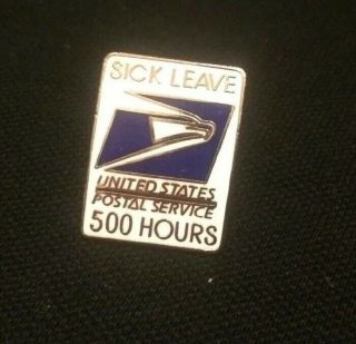 Rare Awarded Us Postal Service Usps 500 Hours Sick Leave Lapel Hatpin Tietac