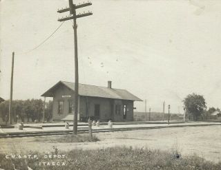 Rppc Of The Milwaukee Road Rr Depot At Itasca Illinois