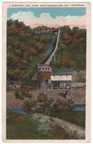Kentucky Ky Coal Mine Cumberland Gap Tn Tennessee Post Card Postcard Vintage T