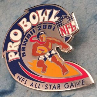 Collectible PRO - BOWL HAWAII Enamel Pin - Back NFL ALL - STAR GAME 2001 Wt 11.  6 2