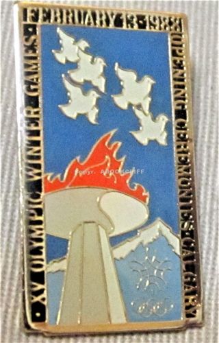 1988 Winter Olympics Opening Ceremonies Feb 13/88 Calgary Alberta Lapel Pin