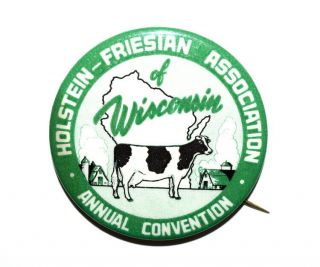 Scarce Holstein - Friesian Assoc.  Of Wisconsin Annual Convention Pinback Button
