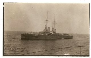 U.  S Navy Ship U.  S.  S.  Wyoming Aug 26,  1915 Photo Rppc Postcard