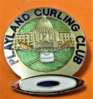 Defunct Playland Curling Club Victoria Pin B.  C.  Canada Parliment Bldgs
