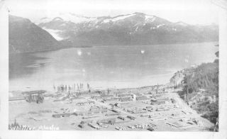 Rppc Whittier Alaska Aerial View Real Photo Postcard (c.  1940s)