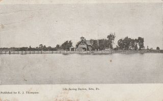 (v) Erie,  Pa - Life Saving Station And Surroundings - Viewed From Lake
