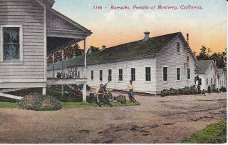 Barracks,  Presidio Of Monterey,  Ca,  Pre - Linen Postcard