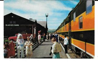 Great Northern Advertising Pc - The Western Star At Glacier Park Station C1950 