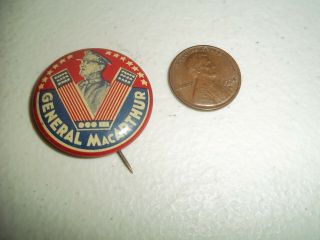 Vintage General Douglas Macarthur Pin Pinback 4