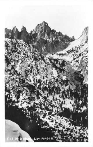 Rppc Mt.  Whitney Sierra Nevada,  California Ca 1930s Vintage Postcard