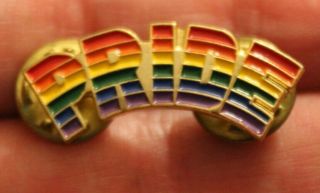 Vintage Gay " Pride " Rainbow Pin