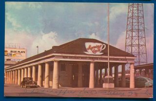 Morning Call Coffee Stand Orleans Louisiana La Blue Plate Postcard