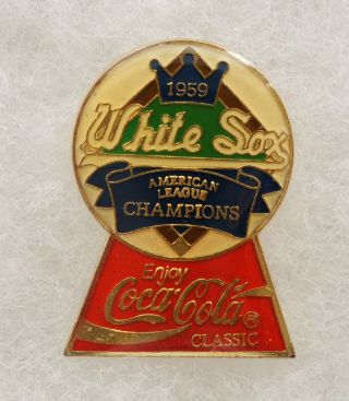 1959 Chicago White Sox Baseball American League Champions Coca Cola Lapel Pin