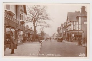 Real Photo Card Station Parade Gerrards Cross Shops Animated Beaconsfield