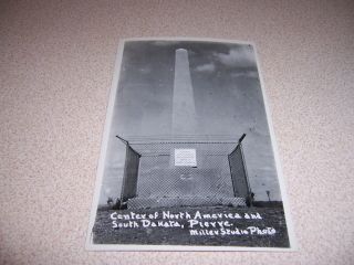 1940s Center Of North America Pierre South Dakota Sd.  Rppc Postcard