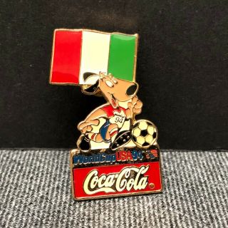 Vintage 1994 World Cup Soccer Italy Flag Coca Cola Pin Publix Exclusive